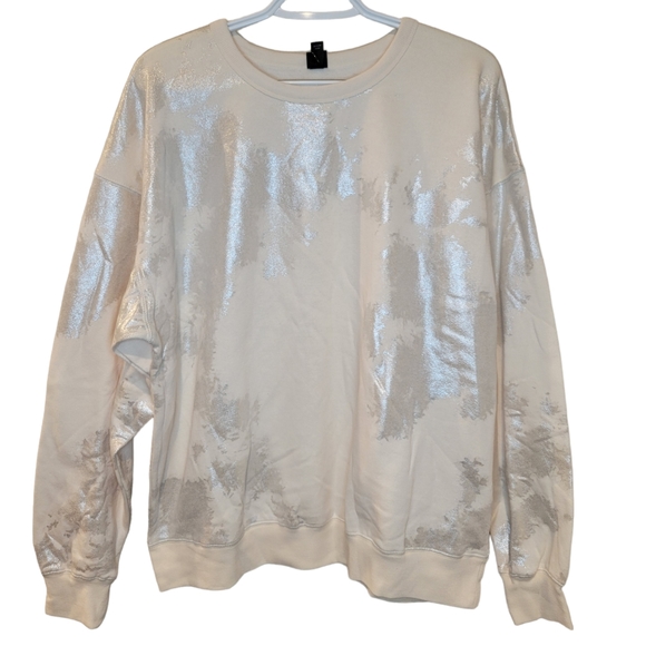 Wild Fable Cream Silver Shimmer Sweatshirt Size L